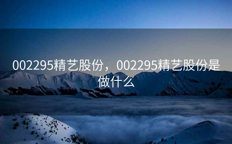 002295精艺股份，002295精艺股份是做什么